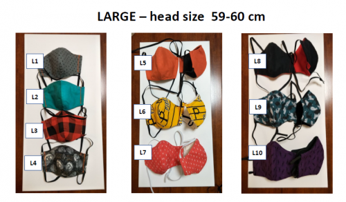 MFG Masks - sizes and styles